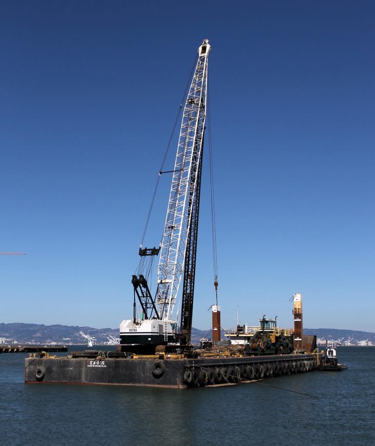 Floating Crane near Bay Bridge