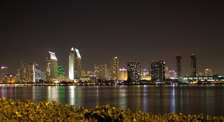San Diego Skyline at night (as seen from Coronado)