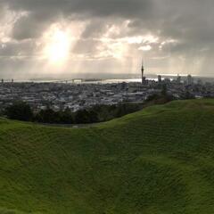 Crater with Auckland in the background