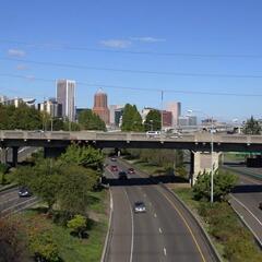 Interstate 5 as seen from Gibbs Street Pedestrian Bridge