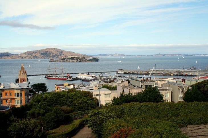 Ghirardelli Square and Alcatraz in the background, San Francisco